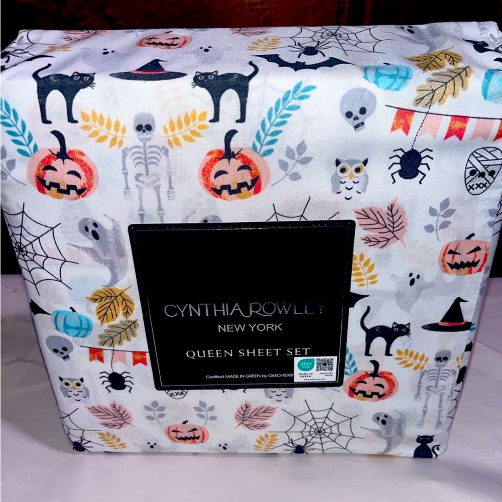 Cynthia Rowley Queen sheet set Halloween